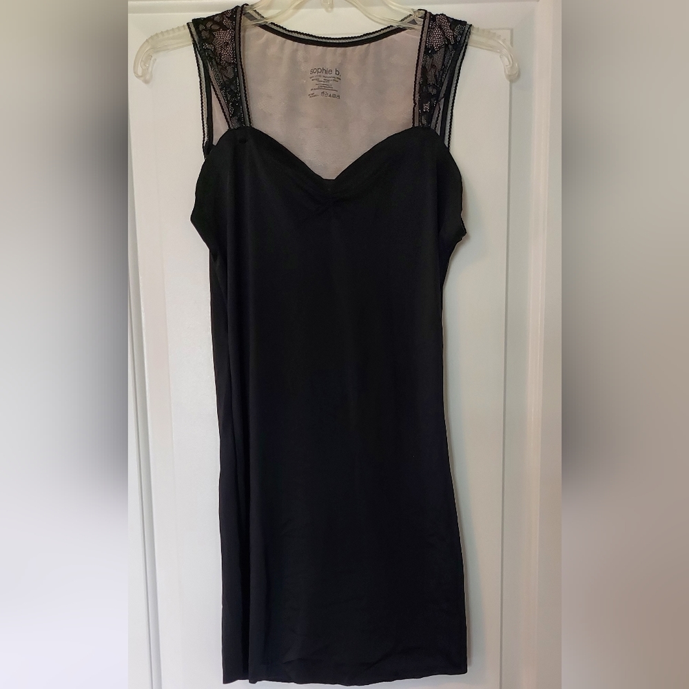 Sophie B Black Firm Control Shaper Slip Laser Edge Cut Lace Detail  Size…